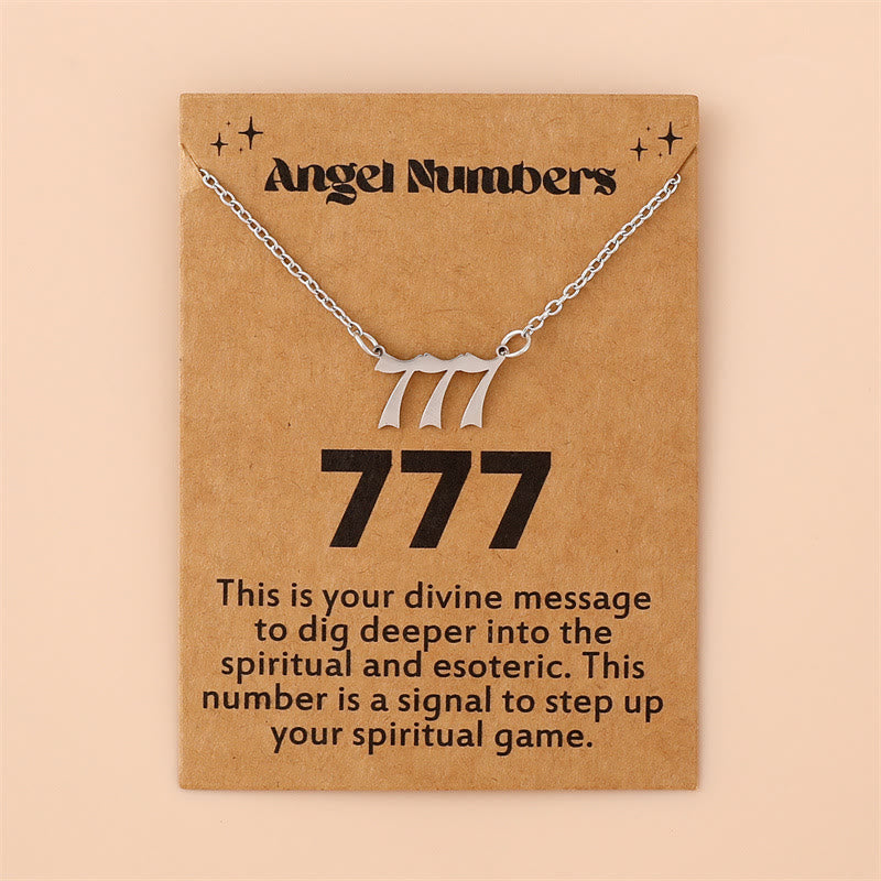 Angel Numbers Stainless Steel Necklace - Celestia-777-Silver-Nora Luxe