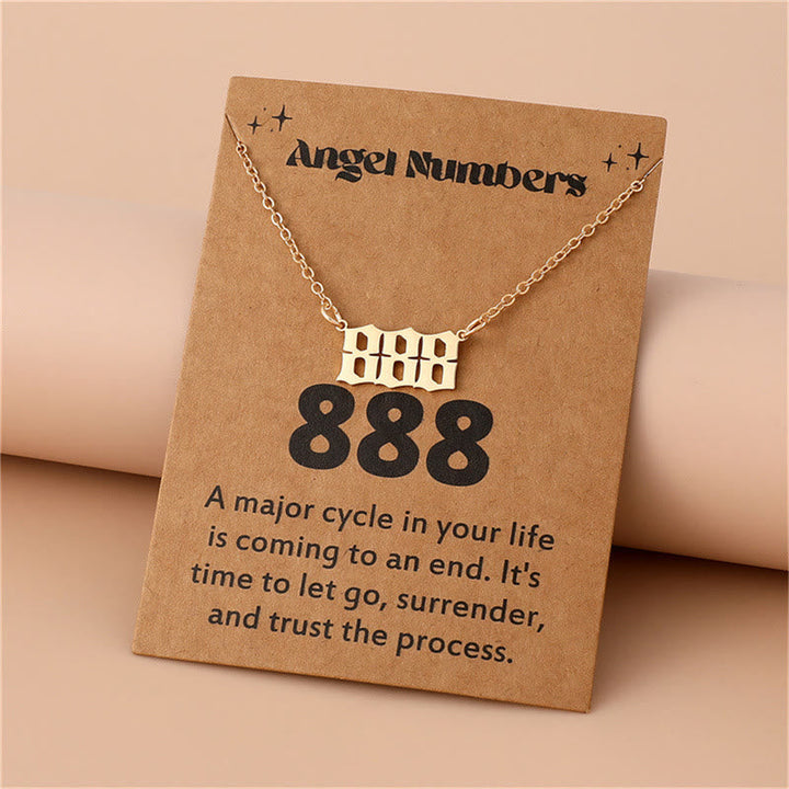 Angel Numbers Stainless Steel Necklace - Celestia-888-Gold-Nora Luxe