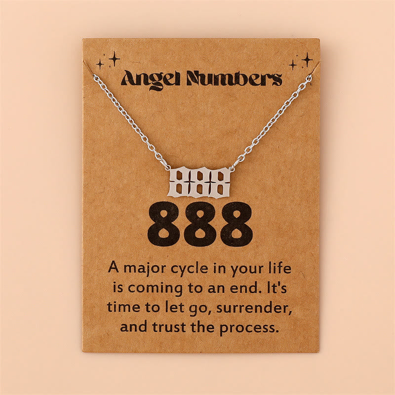 Angel Numbers Stainless Steel Necklace - Celestia-888-Silver-Nora Luxe