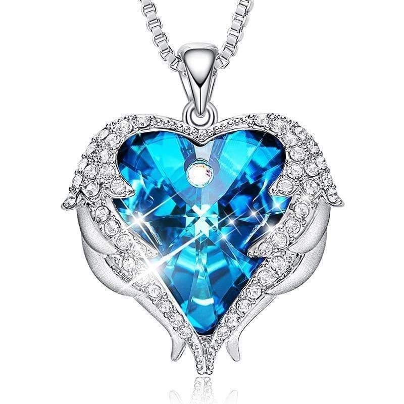 Angel Wing Necklace - Celestina-Blue-Nora Luxe