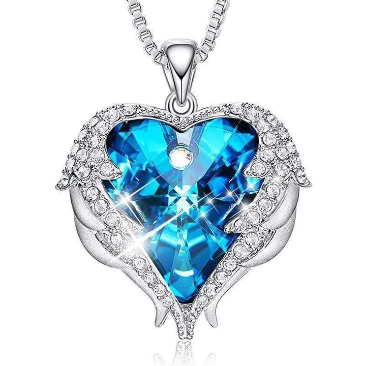 Angel Wing Necklace - Celestina-Blue-Nora Luxe