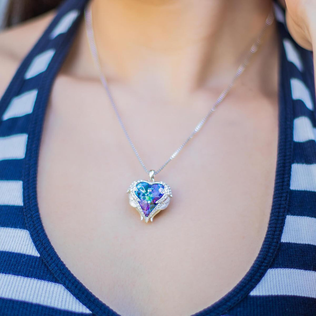Angel Wing Necklace - Celestina-Purple-Nora Luxe