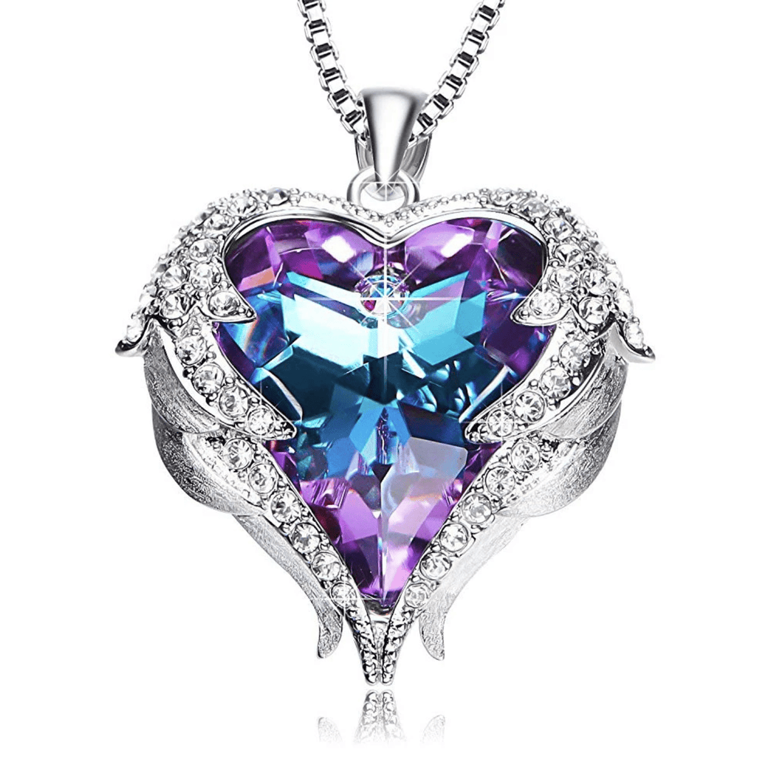 Angel Wing Necklace - Celestina-Purple-Nora Luxe