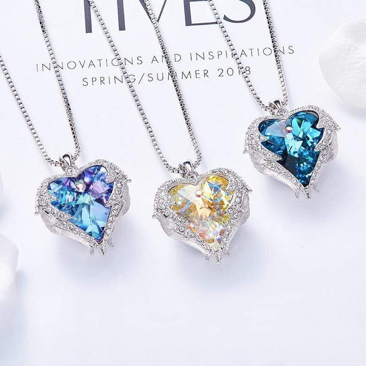 Angel Wing Necklace - Celestina-Purple-Nora Luxe
