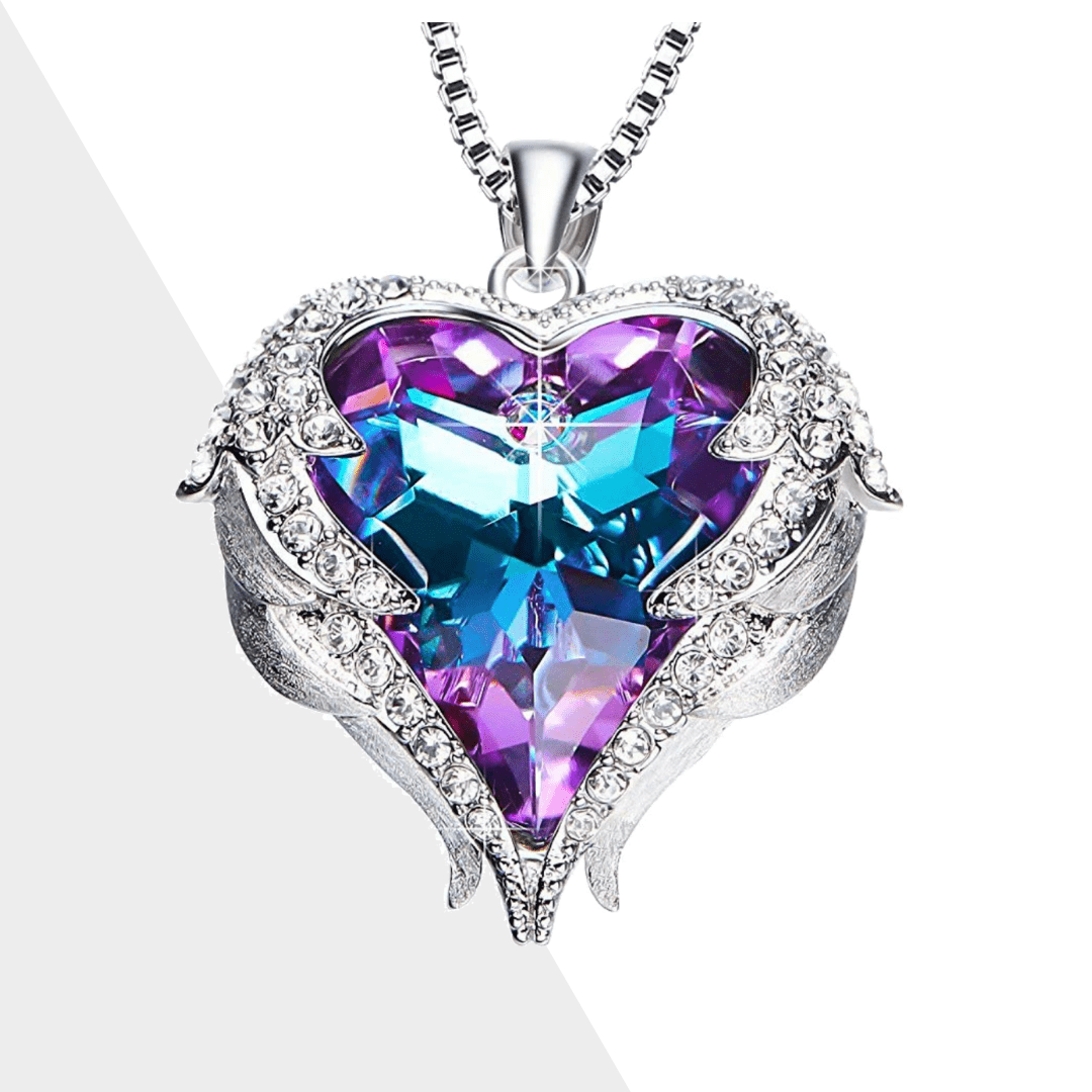 Angel Wing Necklace - Celestina-Purple-Nora Luxe