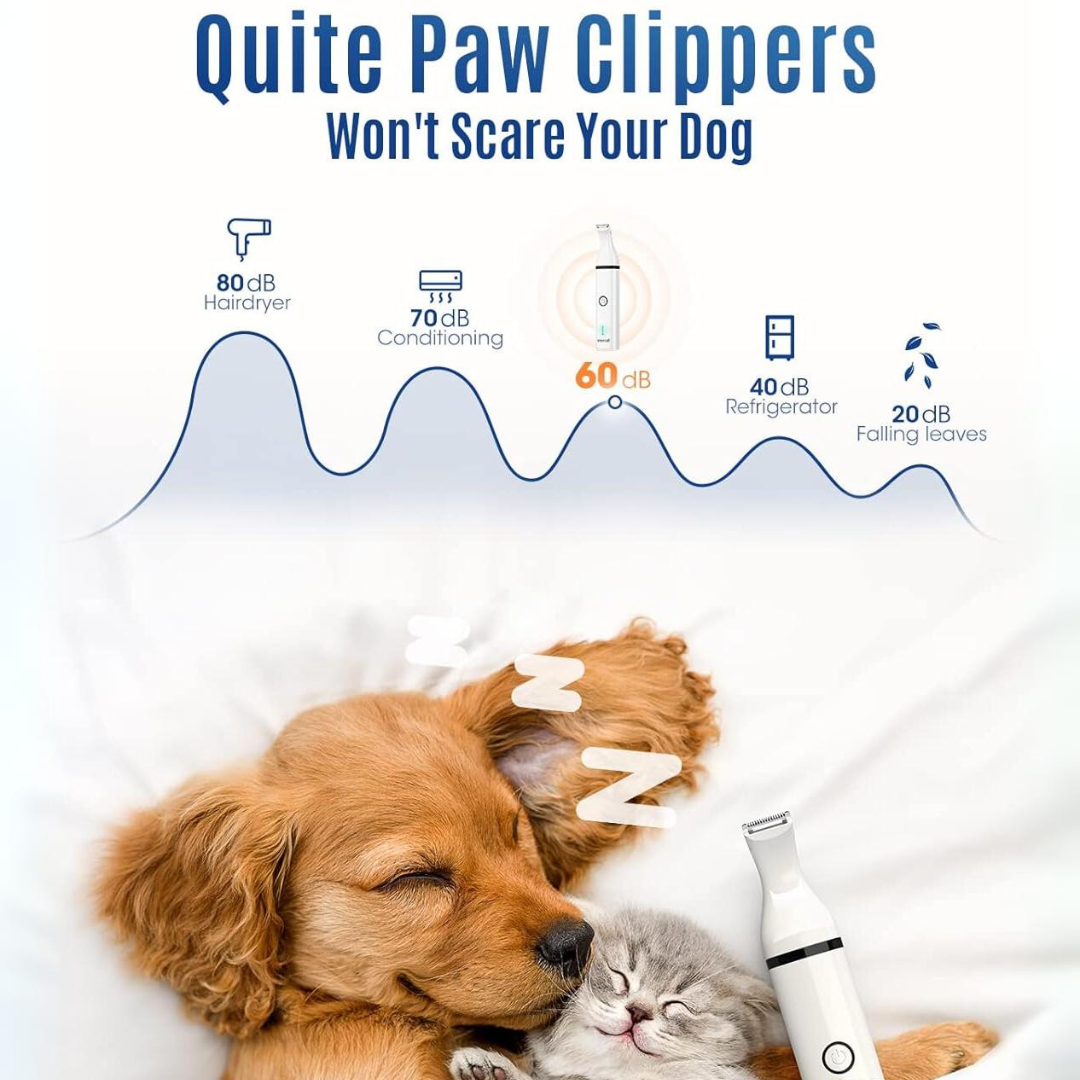Animal Clipper with Double Blades - Quiet & Cordless Grooming Tool-White-Nora Luxe