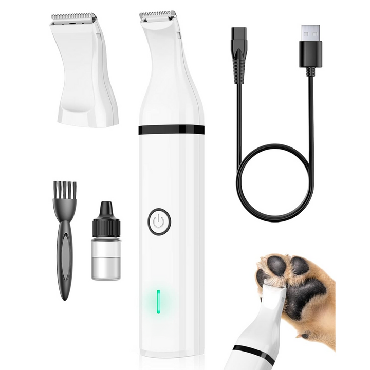 Animal Clipper with Double Blades - Quiet & Cordless Grooming Tool-White-Nora Luxe