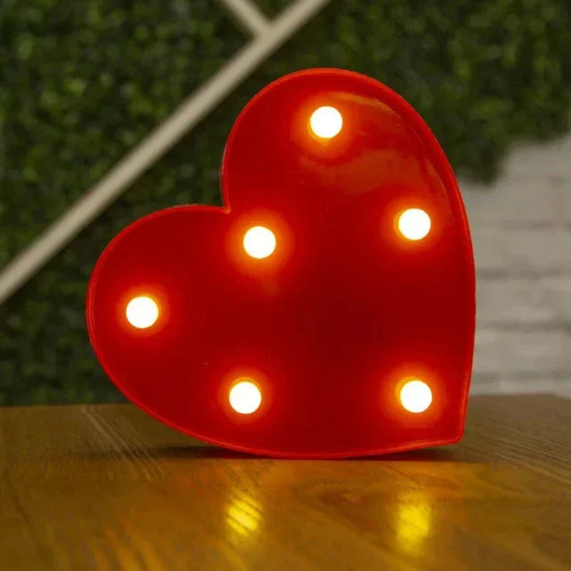 Animal Table Lamp - WildGlow-Heart Red-Nora Luxe