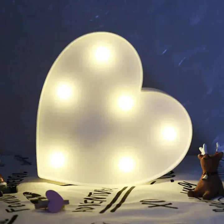 Animal Table Lamp - WildGlow-Heart White-Nora Luxe