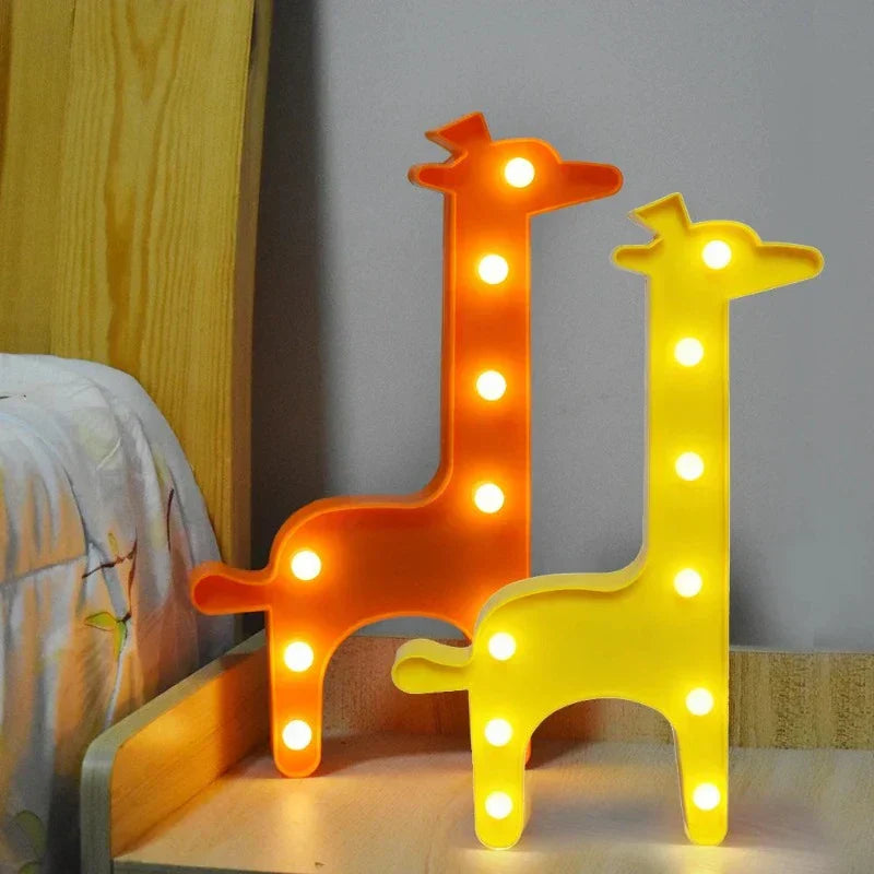 Animal Table Lamp - WildGlow-Orange Giraffe-Nora Luxe