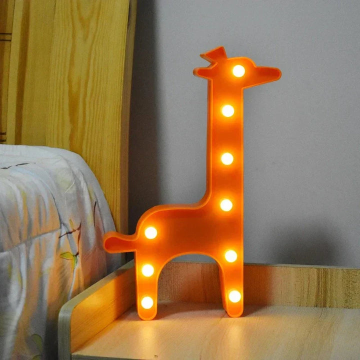 Animal Table Lamp - WildGlow-Orange Giraffe-Nora Luxe