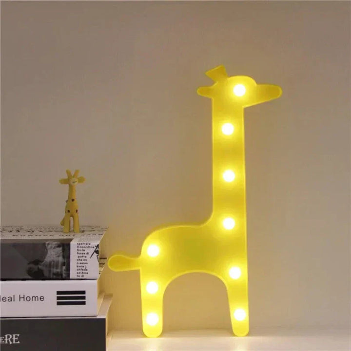Animal Table Lamp - WildGlow-Orange Giraffe-Nora Luxe
