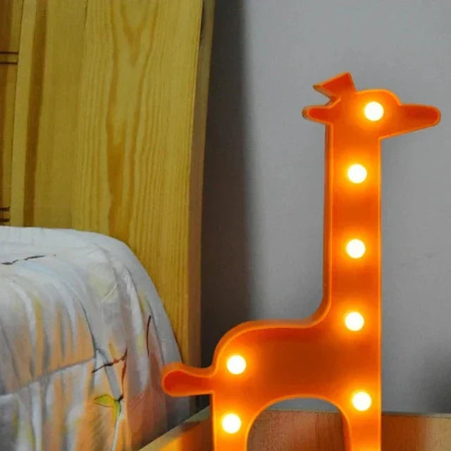 Animal Table Lamp - WildGlow-Orange Giraffe-Nora Luxe