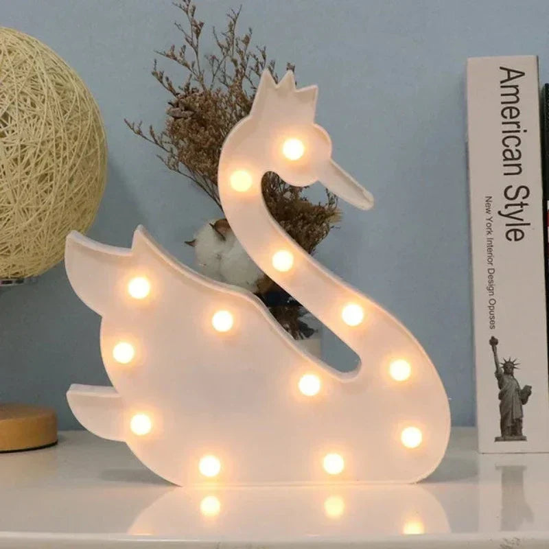 Animal Table Lamp - WildGlow-Swan White-Nora Luxe