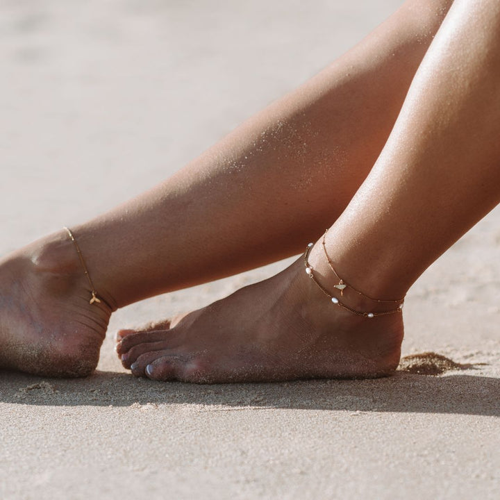 Anklet with Freshwater Pearls - Mira-Nora Luxe