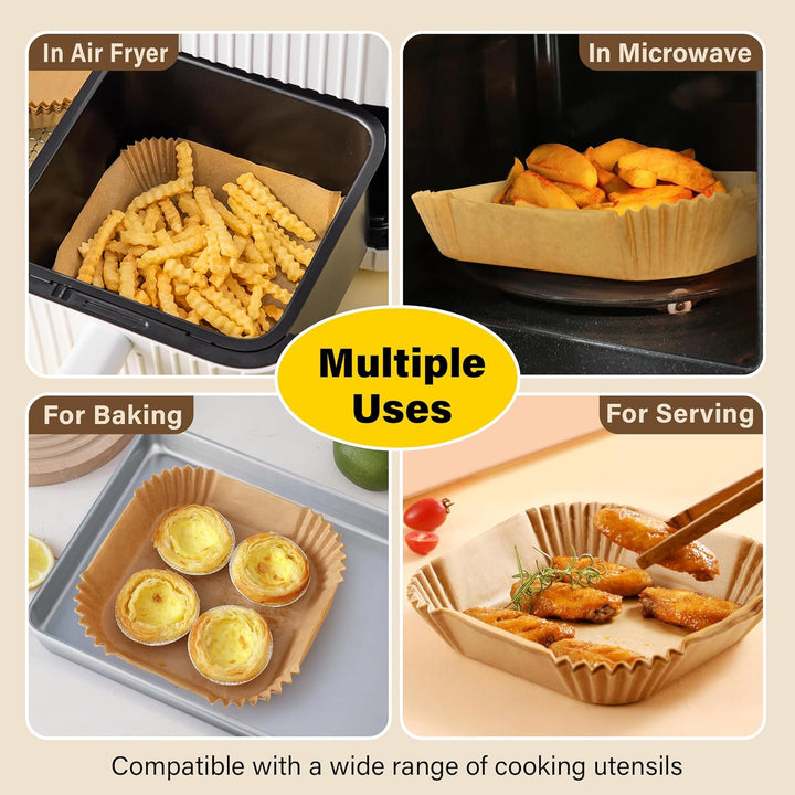Anti-adhesive Disposable Air Fryer Liners - EasyCrisp-Square-Nora Luxe