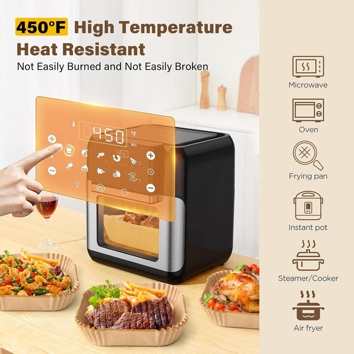 Anti-adhesive Disposable Air Fryer Liners - EasyCrisp-Square-Nora Luxe