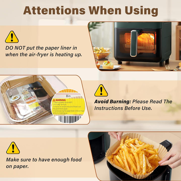 Anti-adhesive Disposable Air Fryer Liners - EasyCrisp-Square-Nora Luxe
