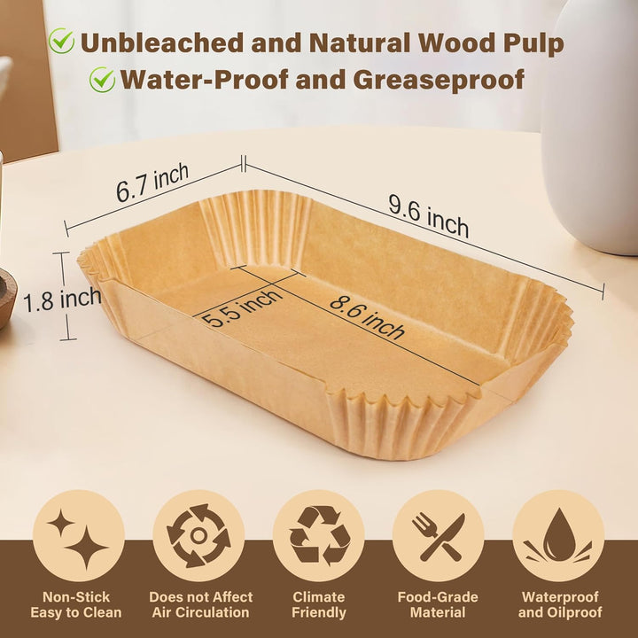 Anti-adhesive Disposable Air Fryer Liners - EasyCrisp-Square-Nora Luxe