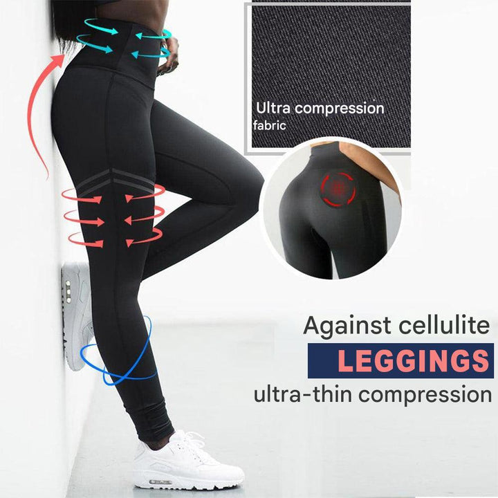 Anti-Cellulite Compression Leggings for Women - SculptFit-Black-S-Nora Luxe