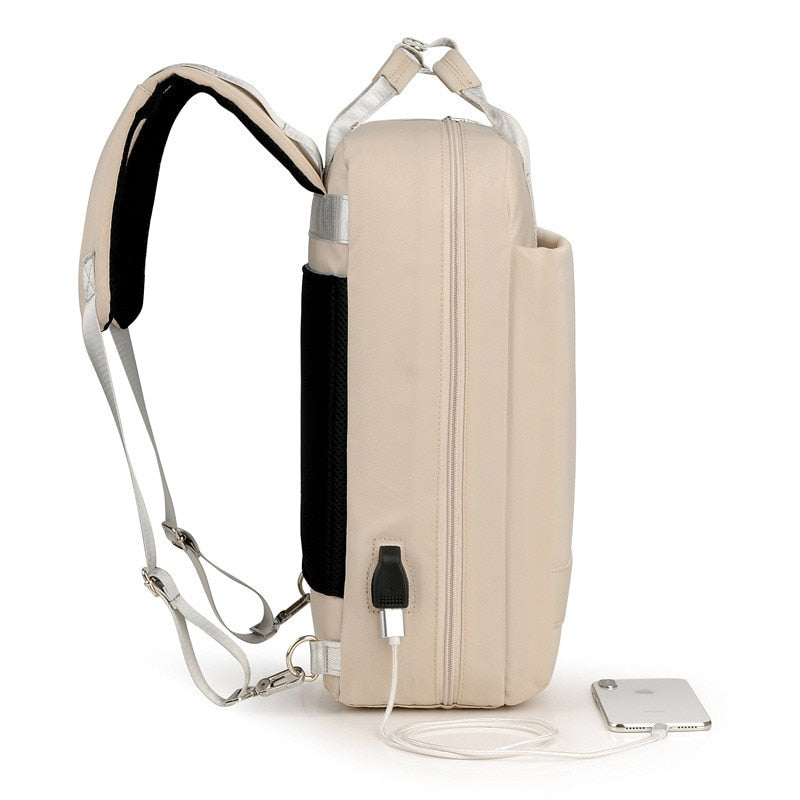 Secure Anti-Theft Backpack with Hidden Zippers and USB Charging