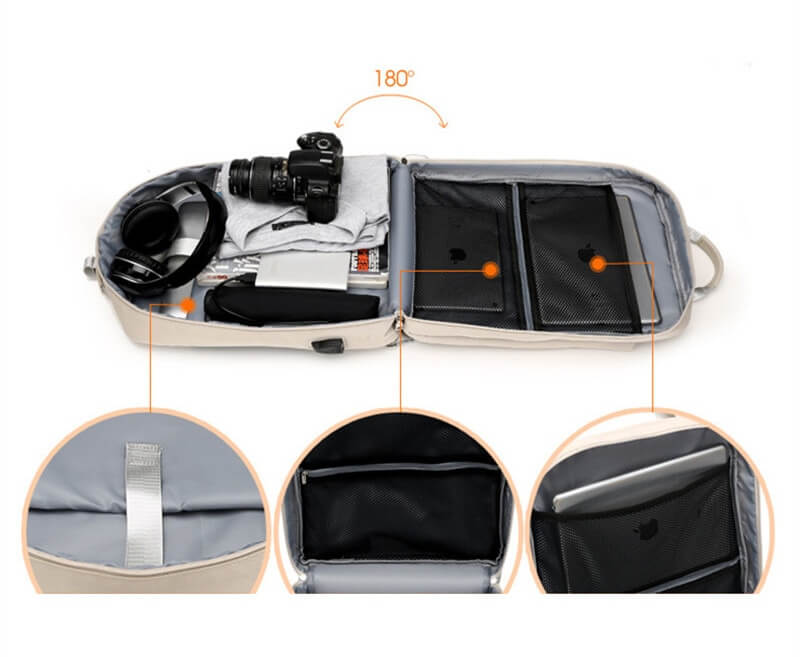 Secure Anti-Theft Backpack with Hidden Zippers and USB Charging