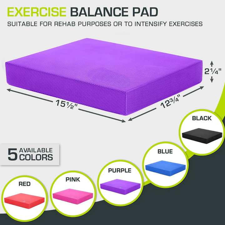 Anti-slip Balance Mat – Padded Foam Mat-L – 15.75 × 12.60 in-Black-Nora Luxe