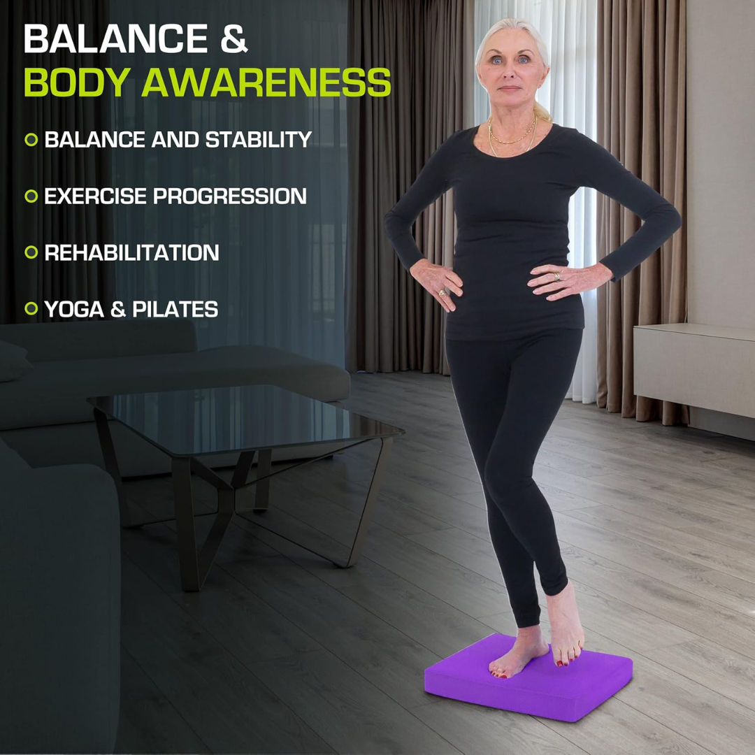 Anti-slip Balance Mat – Padded Foam Mat-L – 15.75 × 12.60 in-Black-Nora Luxe
