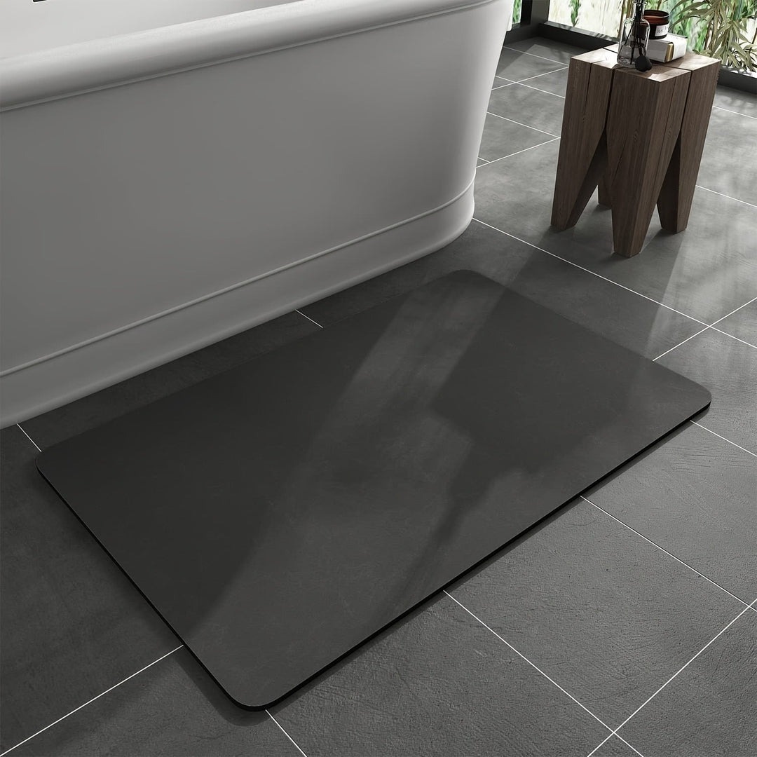 Anti-slip Diatomite Bath Mat - AquaGrip-Dark Gray-15.75x23.62 inches-Nora Luxe