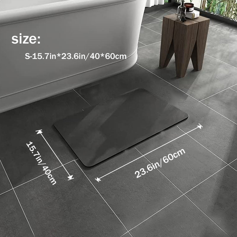 Anti-slip Diatomite Bath Mat - AquaGrip-Gray-15.75x23.62 inches-Nora Luxe