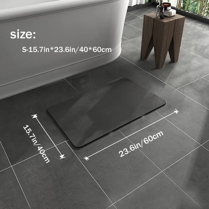 Anti-slip Diatomite Bath Mat - AquaGrip-Gray-15.75x23.62 inches-Nora Luxe