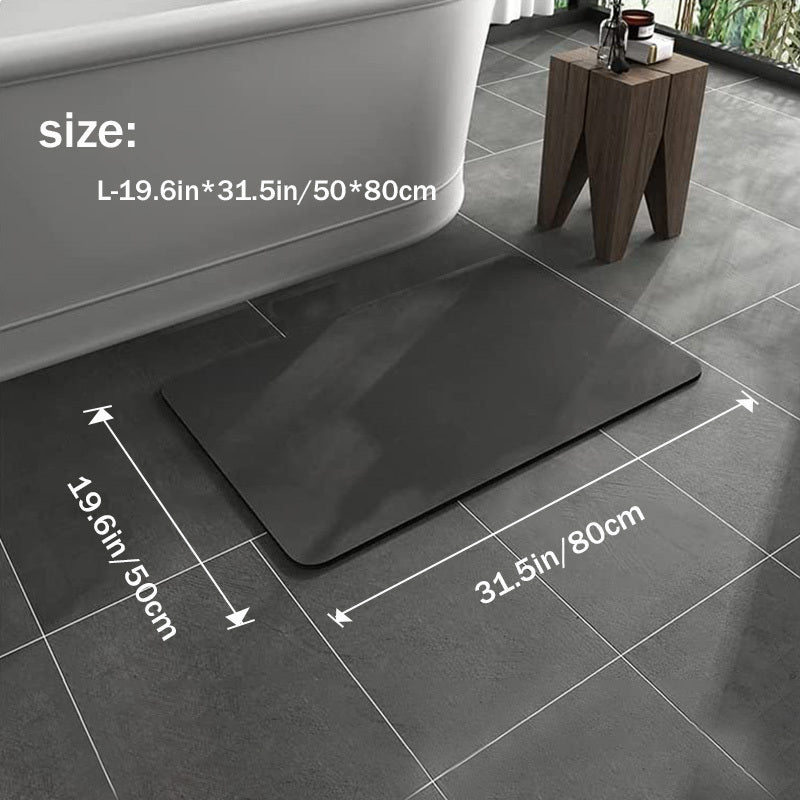 Anti-slip Diatomite Bath Mat - AquaGrip-Gray-15.75x23.62 inches-Nora Luxe