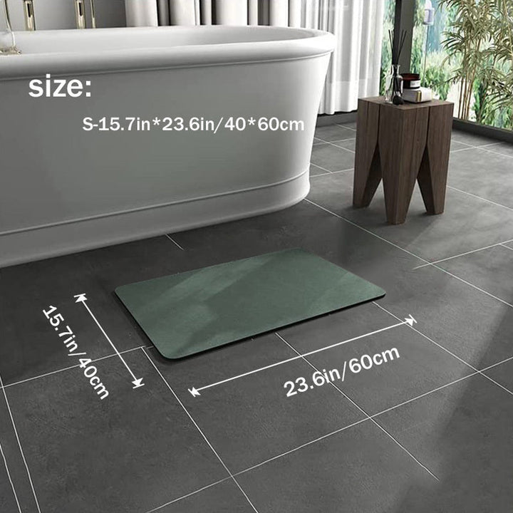 Anti-slip Diatomite Bath Mat - AquaGrip-Gray-15.75x23.62 inches-Nora Luxe