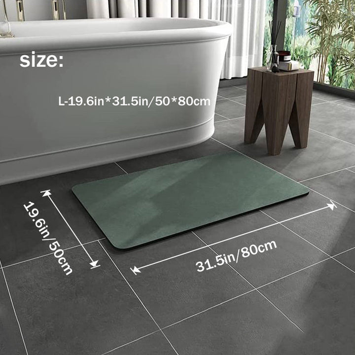 Anti-slip Diatomite Bath Mat - AquaGrip-Gray-15.75x23.62 inches-Nora Luxe