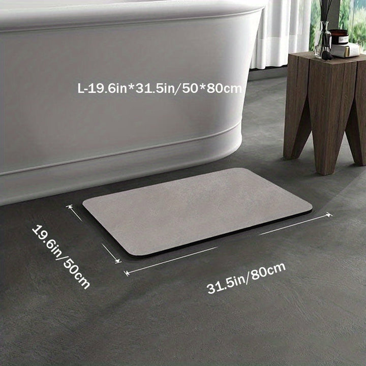 Anti-slip Diatomite Bath Mat - AquaGrip-Gray-15.75x23.62 inches-Nora Luxe