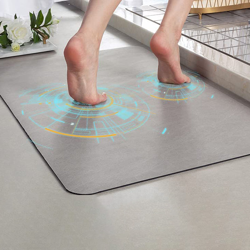 Anti-slip Diatomite Bath Mat - AquaGrip-Gray-15.75x23.62 inches-Nora Luxe