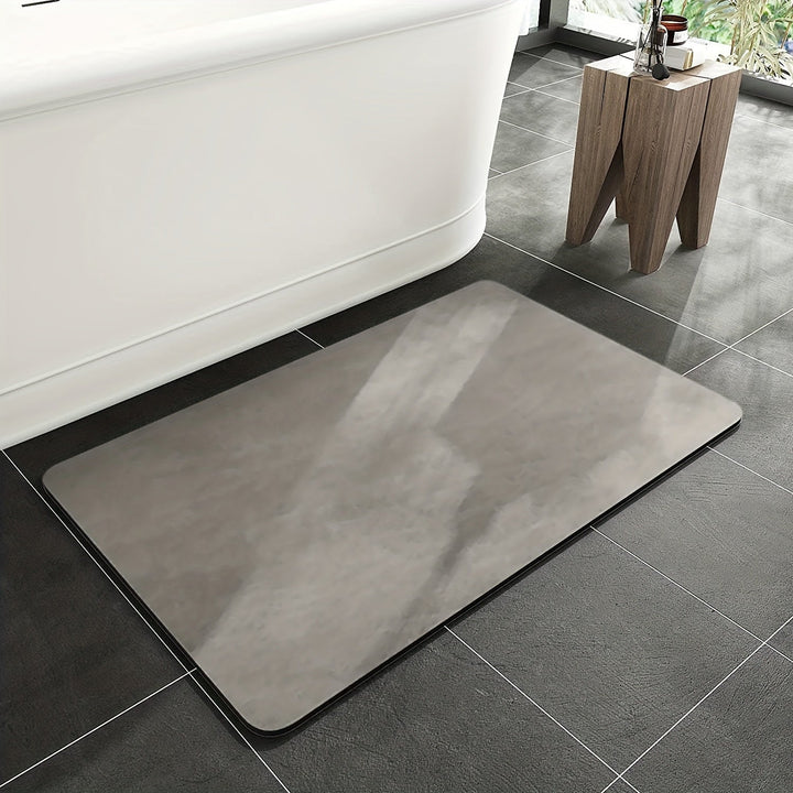 Anti-slip Diatomite Bath Mat - AquaGrip-Gray-15.75x23.62 inches-Nora Luxe
