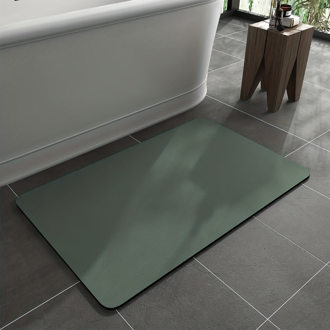 Anti-slip Diatomite Bath Mat - AquaGrip-Green-15.75x23.62 inches-Nora Luxe