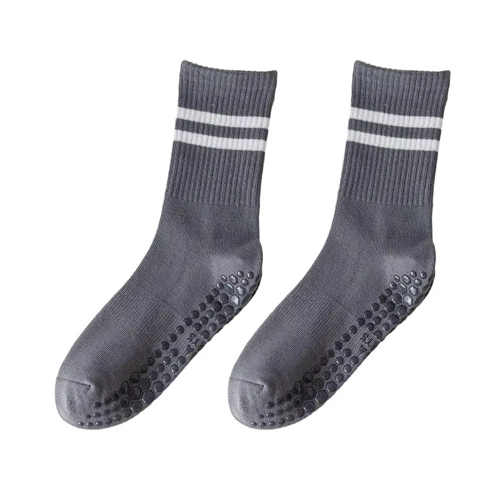 Anti-slip Mid-Tube Sports Socks for Fitness and Yoga - GripFit-Gray-Nora Luxe