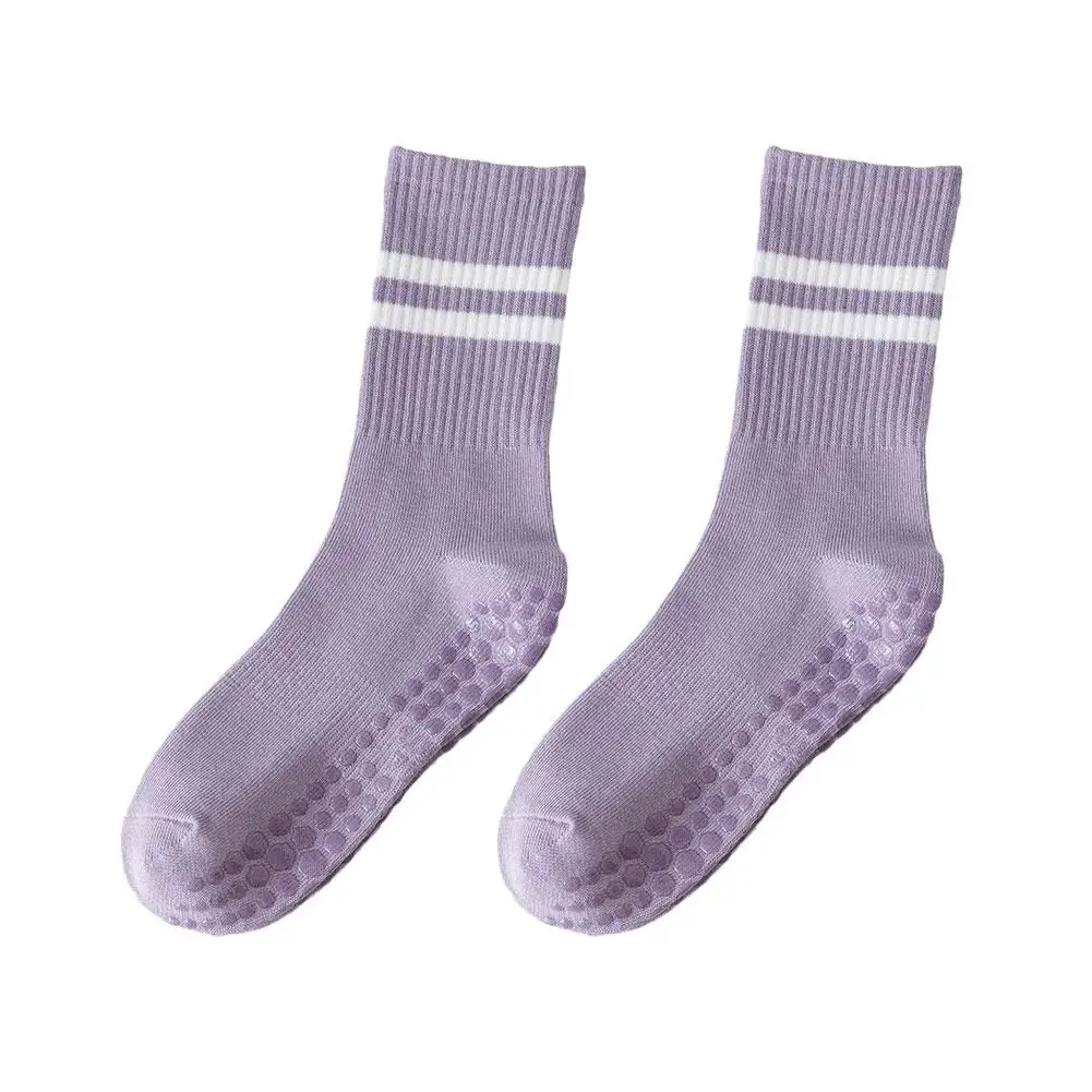 Anti-slip Mid-Tube Sports Socks for Fitness and Yoga - GripFit-Purple-Nora Luxe
