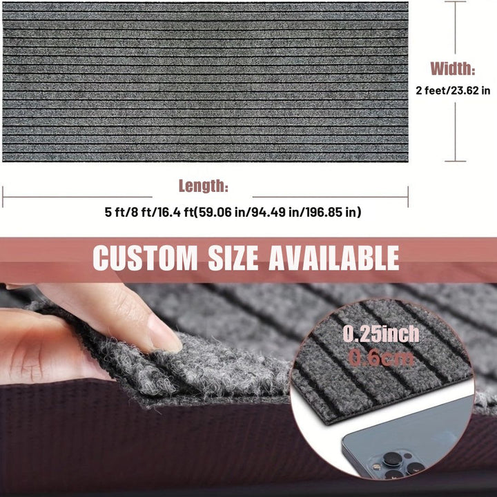 Anti-slip & Washable Runner for Indoor and Outdoor - GripLuxe-Dark gray-23.62 in × 59.06 in-Nora Luxe
