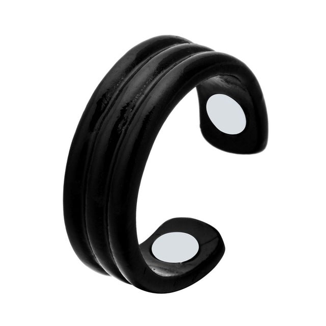 Anti-Snore Ring with Magnetic Therapy - StopSnore-Black-Nora Luxe