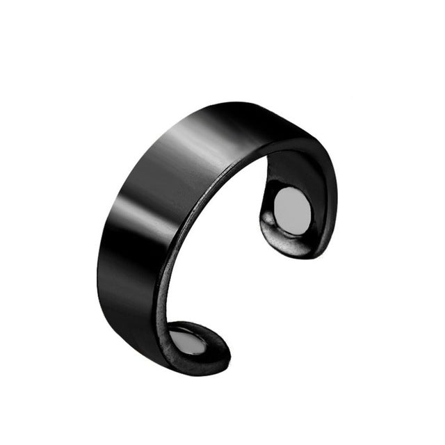 Anti-Snore Ring with Magnetic Therapy - StopSnore-Black Solid-Nora Luxe