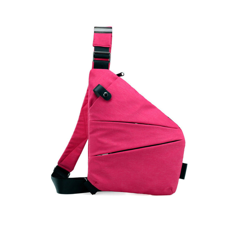 Anti-Theft Shoulder Bag - TravelSafe-Left-handed-Fuchsia-Nora Luxe