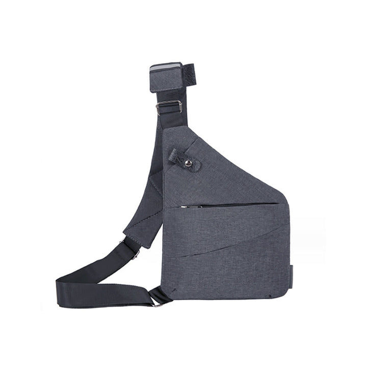 Anti-Theft Shoulder Bag - TravelSafe-Left-handed-Gray-Nora Luxe