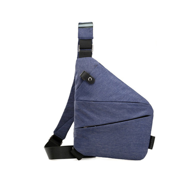 Anti-Theft Shoulder Bag - TravelSafe-Left-handed-Navy-Nora Luxe
