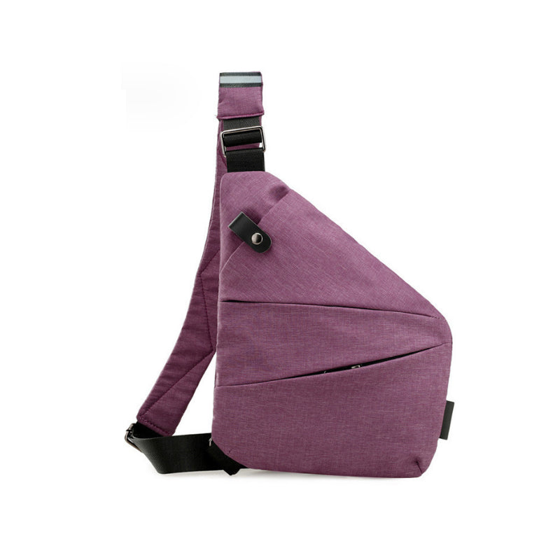 Anti-Theft Shoulder Bag - TravelSafe-Left-handed-Purple-Nora Luxe
