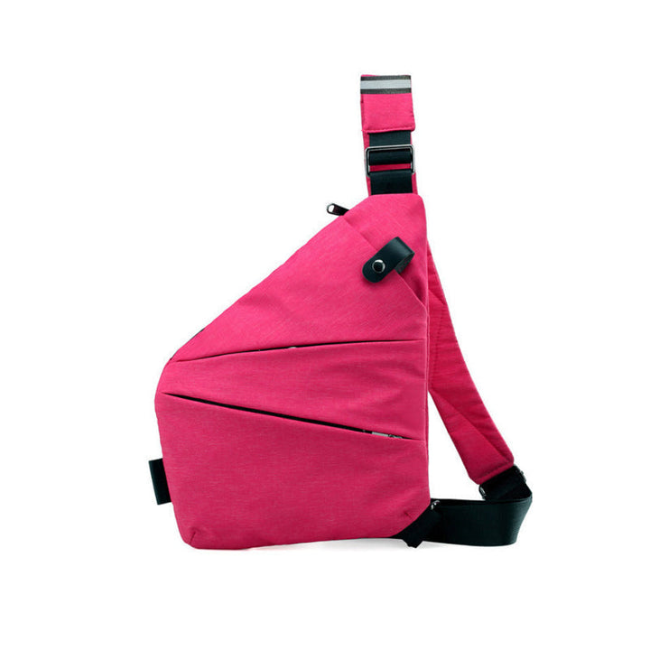 Anti-Theft Shoulder Bag - TravelSafe-Right-handed-Fuchsia-Nora Luxe