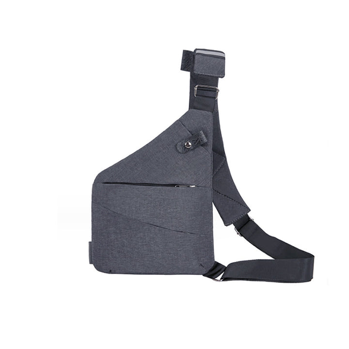 Anti-Theft Shoulder Bag - TravelSafe-Right-handed-Gray-Nora Luxe