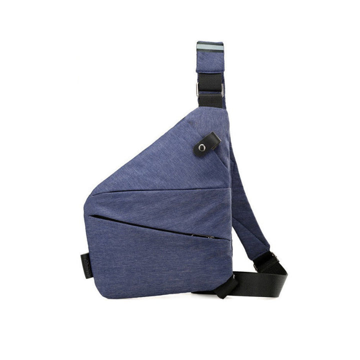Anti-Theft Shoulder Bag - TravelSafe-Right-handed-Navy-Nora Luxe